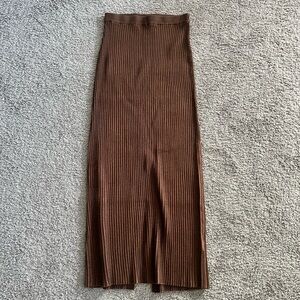 Free People Brown Knit Maxi Skirt